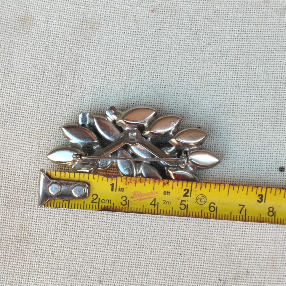 Vintage Blue Rhinestone Brooch - Picture 5 of 7